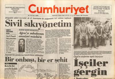 Cumhuriyet Gazetesi 16 Temmuz 1987 - Şevket Yılmaz , Lokavta Çevirmek İstiyorlar GZ74688 - 1