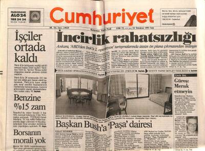 Cumhuriyet Gazetesi 16 Temmuz 1991 - İstanbulu GAP Kurtaracak GZ72237 - 1