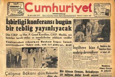 Cumhuriyet Gazetesi 17 Ağustos 1957 - Şam Radyosu Amerikaya Ateş Püskürüyor - Ankarada Asya Gripi GZ120359 - 1