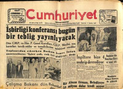 Cumhuriyet Gazetesi 17 Ağustos 1957 - Şam Radyosu Amerikaya Ateş Püskürüyor GZ100025 - 2