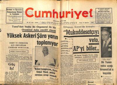 Cumhuriyet Gazetesi - 17 Ağustos 1969 - Necmettin Erbakan Konyada Konuştu GZ99464 - 1