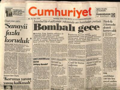 Cumhuriyet Gazetesi 17 Ağustos 1989 - Özal Yine Çattı Sanayii Fazla Koruduk GZ62306 - 2