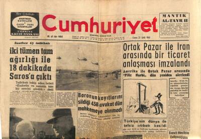 Cumhuriyet Gazetesi 17 Eylül 1963 - Türkiyenin Dünya İle Telsiz İrtibatı Kesildi GZ85369 - 1