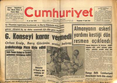 Cumhuriyet Gazetesi 17 Eylül 1964 - Denizcilik Bankasında Çalışan 7500 İşçi 23 Eylülde Greve Başlıyor GZ80043 - 1