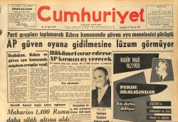 Cumhuriyet Gazetesi 17 Haziran 1964 - Süreyya Şimdi Ne Yapacak - AP Güven Oyuna Gidilmesine Lüzum Görmüyor GZ160375 - Gökçekoleksiyon