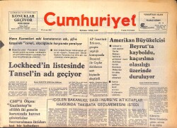 Cumhuriyet Gazetesi 17 Haziran 1976 - Lockheed'in Listesinde Tansel'in Adı Geçiyor GZ161129 - Gökçekoleksiyon