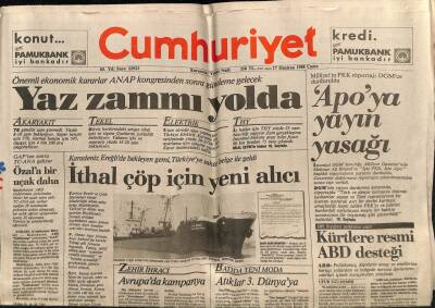 Cumhuriyet Gazetesi 17 Haziran 1988 - Doğum Günü Hediyesi GZ56946 - 1