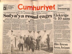 Cumhuriyet Gazetesi 17 Haziran 1989 - Sofyaya Resmi Çağrı GZ65088 - 1
