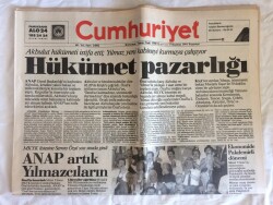 Cumhuriyet Gazetesi 17 Haziran 1991 - Akbulut Hükümeti İstifa Etti - 2