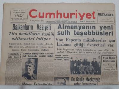 Cumhuriyet Gazetesi 17 Kasım 1944 - Almanların Yeni Sulh Teşebbüsleri GZ71860 - 1