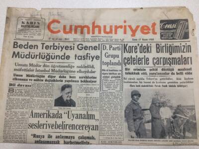 Cumhuriyet Gazetesi 17 Kasım 1950 - Koredeki Birliğimizin Çetelerle Çarpışması GZ52792 - 1