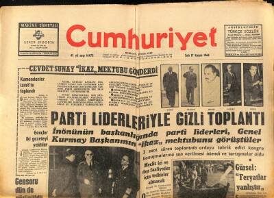 Cumhuriyet Gazetesi 17 Kasım 1964 - Parti Liderleriyle Gizli Toplantı - Fırat Nehrinde Sal Devrildi 17 Kişi Boğuldu GZ88012 - 1