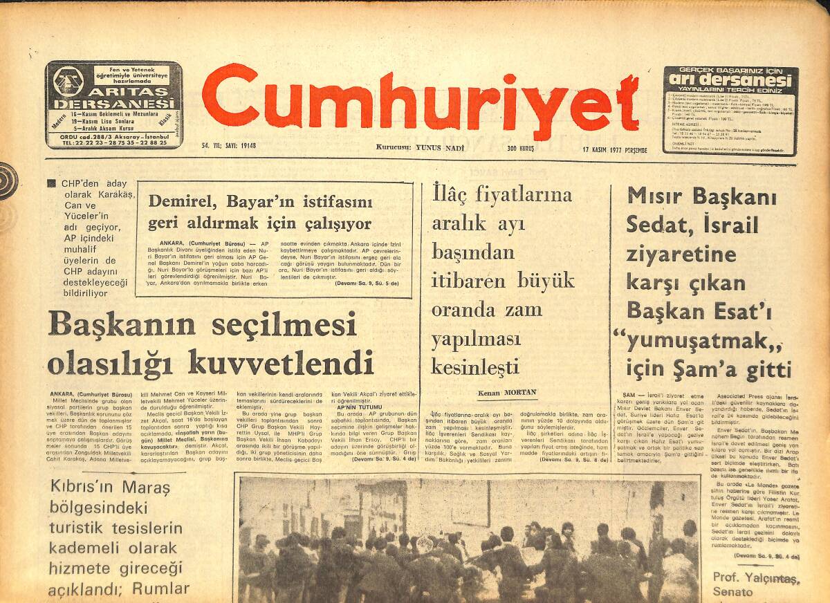 Cumhuriyet Gazetesi 17 Kasım 1977 - Şah'ın Baskı Rejimine Rağmen ABD'nin, İran'a Silah Satışı Artıyor GZ143259 - 1