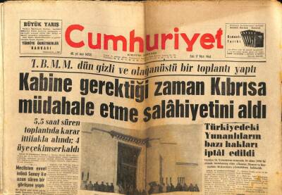 Cumhuriyet Gazetesi 17 Mart 1964 - Kabine Gerektiği Zaman Kıbrış`a Müdahale Etme Salahiyetini Aldı GZ88035 - 1