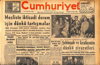 Cumhuriyet Gazetesi 17 Mayıs 1956 - İstanbulun Telefon Derdi Kökünden Hallediliyor - Şehinşah Ve Kraliçenin Dünkü Ziyaretleri GZ119810 - 1