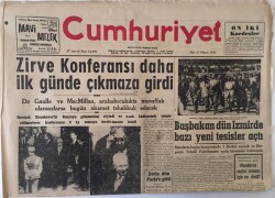Cumhuriyet Gazetesi 17 Mayıs 1960 - Zirve Konferansı Daha İlk Günde Çıkmaza Girdi GZ13962 - 1