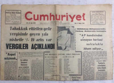 Cumhuriyet Gazetesi 17 Mayıs 1966 - AP Kendisinden Olmayan Herkesi Solculukla İtham Ediyor - GZ19198 - 1
