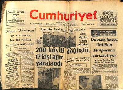 Cumhuriyet Gazetesi - 17 Mayıs 1968 - 200 Köylü Döğüştü 17 Kişi Ağır Yaralı GZ99481 - 1