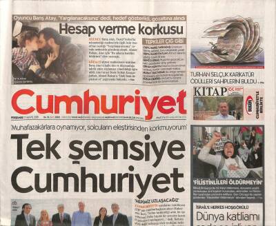 Cumhuriyet Gazetesi 17 Mayıs 2018 - Erdoğan Meclis Çoğunluğunu Kaybetmemek İçin Seçim Baskısını Sürdürecek GZ94544 - 1