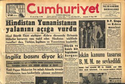 Cumhuriyet Gazetesi 17 Nisan 1957 - Ruben Asa Dün 300 Bin Lira Nakdi Kefalet İle Serbest Bırakıldı - Hindistan Yunanistanın Yalanını Açığa Vurdu GZ120777 - 1
