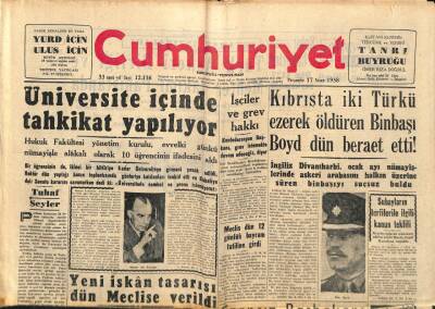 Cumhuriyet Gazetesi 17 Nisan 1958 - D.P. İl Başkanı Cemil Bengü Bir Otomobil Kazasında Öldü GZ98136 - 1