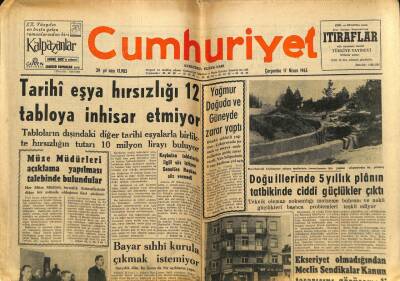 Cumhuriyet Gazetesi 17 Nisan 1963 - Bayar Sıhhi Kurula Çıkmak İstemiyor GZ80394 - 1