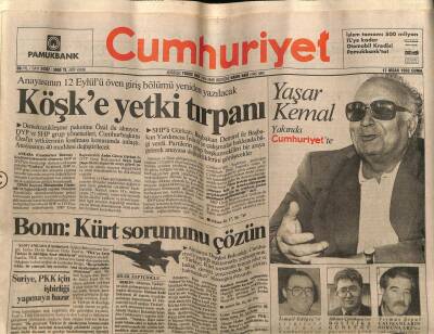 Cumhuriyet Gazetesi 17 Nisan 1992 - Köşke Yetki Tırpanı GZ56821 - 1