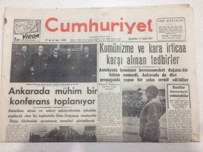 Cumhuriyet Gazetesi 17 Ocak 1951 - Ankarada Mühim Bir Konferans GZ52649 - 1