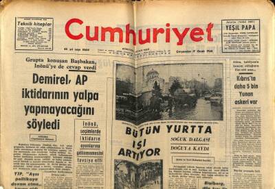 Cumhuriyet Gazetesi 17 Ocak 1968 - Kıbrısta 5 Bin Yunan Askeri Var GZ59189 - 1