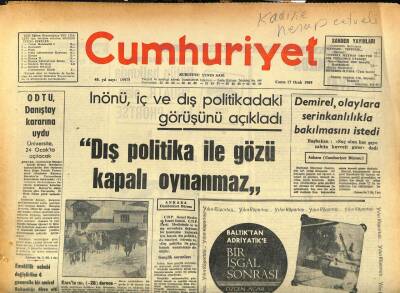 Cumhuriyet Gazetesi 17 Ocak 1969 - Amerikan Elçisi Komer İstanbulda GZ86025 - 1