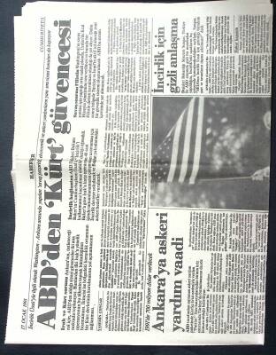 Cumhuriyet Gazetesi 17 Ocak 1991 - Hükümet TBMMden Savaş Yetkisi Aldı, Türkiye 2.Cephe GZ122341 - 1