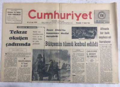 Cumhuriyet Gazetesi 17 Şubat 1966 - İhsan Ataövün Konuşması Meclisi Karıştırdı Bütçenin Tümü Kabul Edildi - GZ19257 - 1