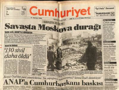 Cumhuriyet Gazetesi 17 Şubat 1991 - İstanbulu Gecekondu Sardı GZ74695 - 1