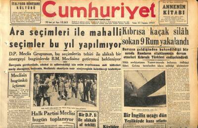 Cumhuriyet Gazetesi 17 Temmuz 1959 - Kıbrısa Kaçak Silah Sokan 9 Rum Yakalandı - Bir İngiliz Uçağı Dün Yeşilköyde Kaza Atlattı GZ120130 - 1