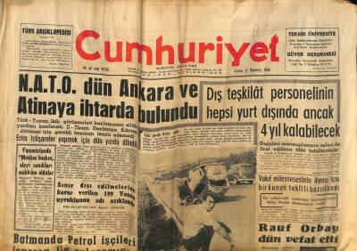 Cumhuriyet Gazetesi 17 Temmuz 1964 - Rauf Orbay Dün Vefat Etti GZ84962 - 1
