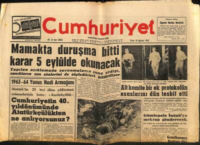 Cumhuriyet Gazetesi 18 Ağustos 1963 - Mamakta Duruşma Bitti Karar 5 Eylülde Okunacak GZ88358 - 1