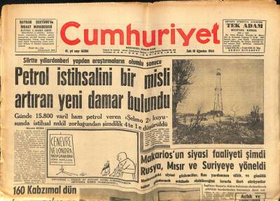 Cumhuriyet Gazetesi 18 Ağustos 1964 - Zonguldak`taki 40 Bin Maden İşçisinin 34 Bini Silikon Hastası GZ88141 - 1