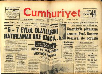 Cumhuriyet Gazetesi 18 Ekim 1965 - Amerikalı Planlama Uzmanı Prof. Rustow Demirel İle Görüştü GZ80256 - 1