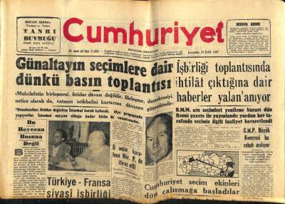 Cumhuriyet Gazetesi 18 Eylül 1957 - İşbirliği Toplantısında İhtilaf Çıktığına Dair Haberler Yalanlanıyor GZ59315 - 1