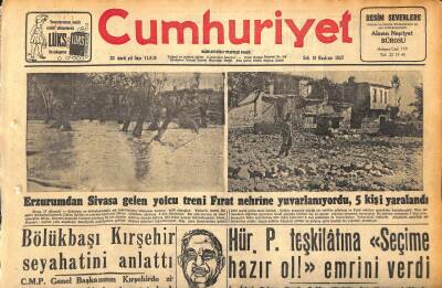 Cumhuriyet Gazetesi 18 Haziran 1957 - Nuri Sait Kabine Kuramadı - Bölükbaşı Kırşehir Seyehatini Anlattı GZ119890 - 1