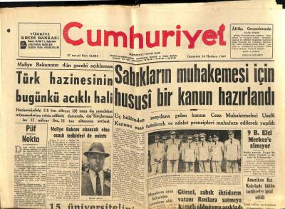 Cumhuriyet Gazetesi 18 Haziran 1960 - Amerikan Kız Kolejinde Bütün Sınavlar İptal Edildi, Hahambaşı Dini Altın Kolyesini Bağışladı GZ88080 - 1