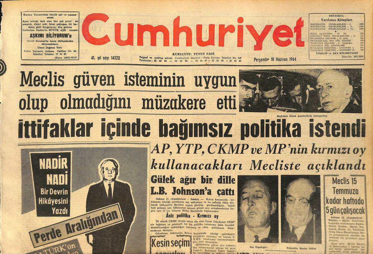 Cumhuriyet Gazetesi 18 Haziran 1964 - Karabükte Bütün Ekili Arazi Su Altında Kaldı GZ160376 - 1