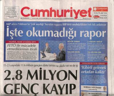 Cumhuriyet Gazetesi 18 Haziran 2019 - Diploma İçin Top Yeniden Noterde - Bakanlık Suskun,864 Çocuk Anneleriyle Birlikte Mecburi Tutuklu GZ95258 - 1