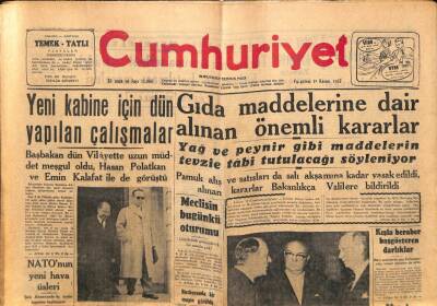 Cumhuriyet Gazetesi 18 Kasım 1957 - İskenderun Vapuru Bir Yangın Tehlikesi Atlattı GZ85288 - 1