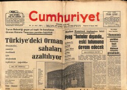 Cumhuriyet Gazetesi 18 Kasım 1968 - Türkiyedeki Orman Sahaları Azaltılıyor GZ69630 - 2