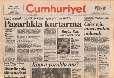 Cumhuriyet Gazetesi 18 Kasım 1986 - Özal , NATOya Korumacılığı Şikayet Etti - Halefoğlu Washingtona Gidecek GZ127297 - 1