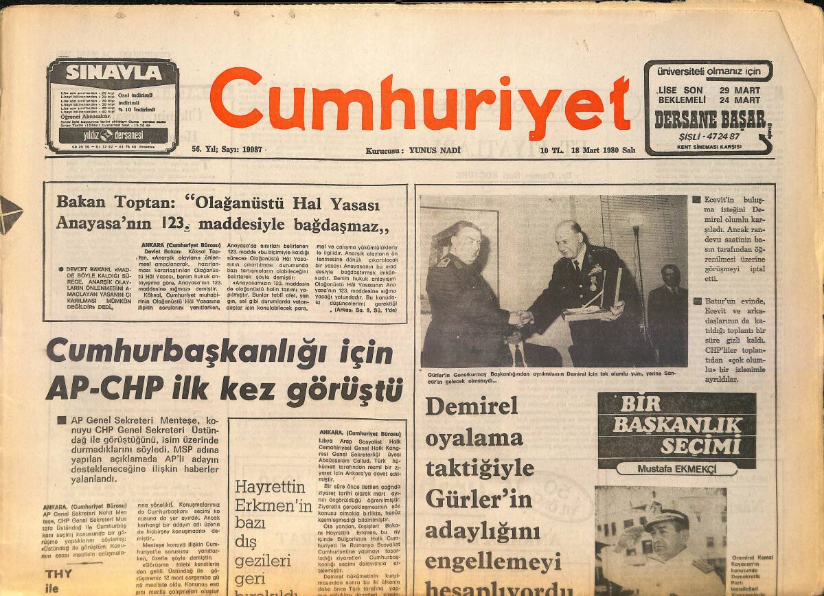 Cumhuriyet Gazetesi 18 Mart 1980 - Kapıkule'de Satışı Yapılabilecek 5 Bin Araç Bekliyor GZ161195 - 1