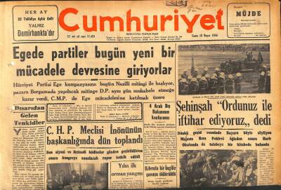 Cumhuriyet Gazetesi 18 Mayıs 1956 - Otomobil Lastiklerinin Dayanıklılığı Ölçülüyor - Egede Partiler Bugün Yeni Bir Mücadele Devresine Giriyorlar GZ119760 - 1