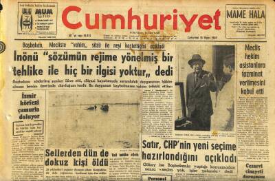 Cumhuriyet Gazetesi 18 Mayıs 1963 - Sellerden Dün 9 Kişi Öldü - İzmir Körfezi Çamurla Doluyor GZ120639 - 1