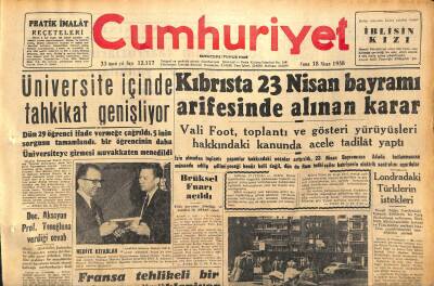 Cumhuriyet Gazetesi 18 Nisan 1958 - Bengünün Cenazesi Bugün Kaldırılıyor - Brüksel Fuarı Açıldı GZ120513 - 1